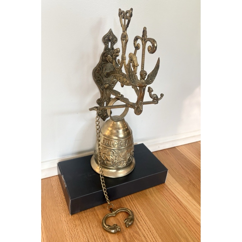 Early 20th Century Gothic Brass Monastery Bell Vocem Meam Audit‎ Qui Me Tangit - Picture 3 of 16